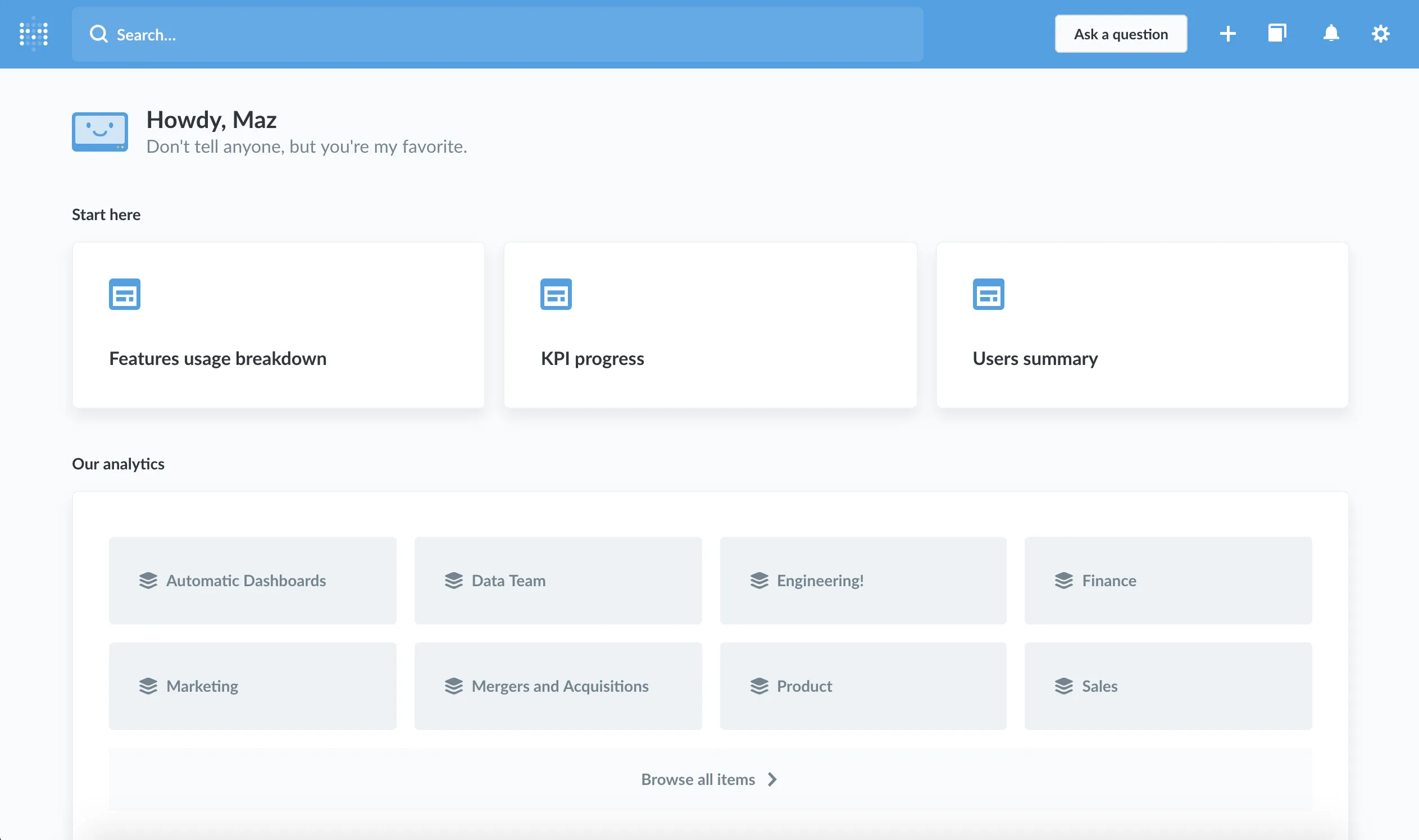 The home page