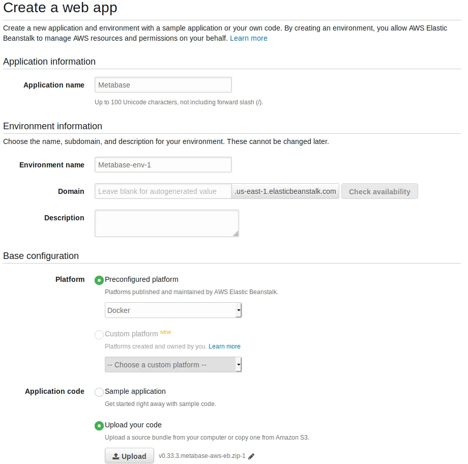 Elastic Beanstalk First Screen