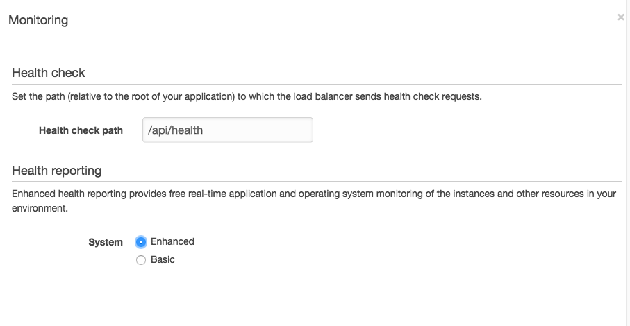 Elastic Beanstalk Monitoring Settings
