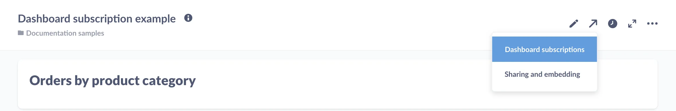Select dashboard subscriptions