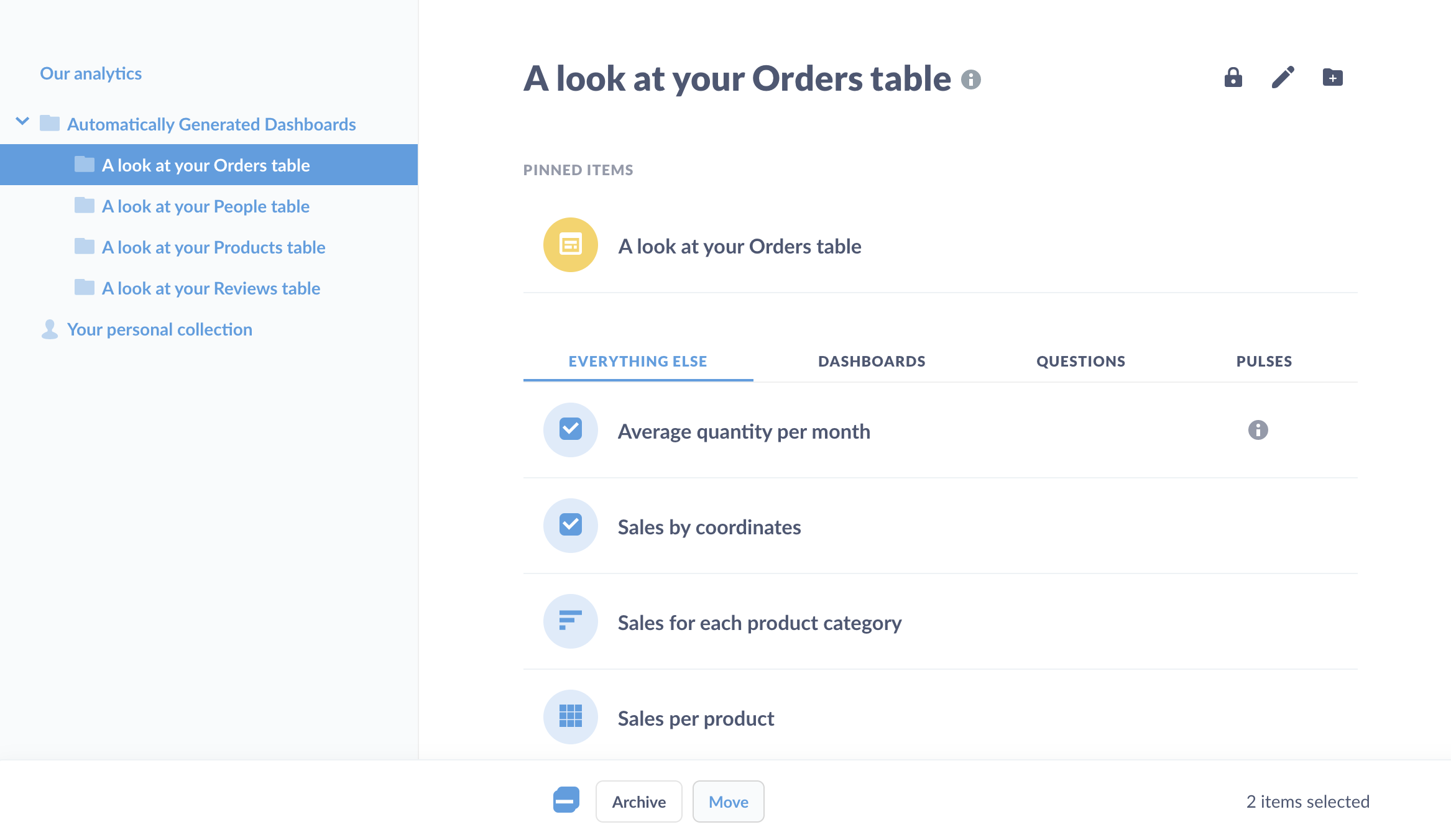 Selecting questions